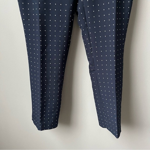 Cynthia Rowley Dress Pants Women's Size 8 Navy Blue White Diamond Ankle Mid Rise - Picture 7 of 11